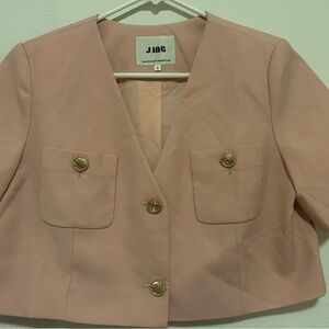 Women's Pink Cropped Jacket
